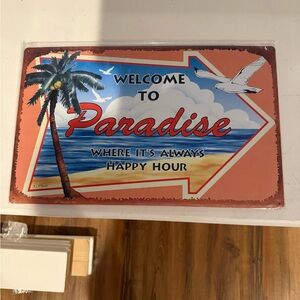 Beach Sign…..Welcome to Paradise.  NWT